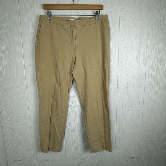 J. Jill Premium Bi-Stretch Ponte Knit Tapered Ankle Pants Size 14 Tan Khaki - Picture 2 of 9